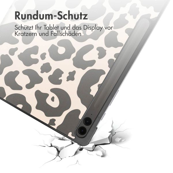 imoshion Design Trifold Klapphülle für das Samsung Tab S10 Plus / Tab S9 Plus / Tab S9 FE Plus - Leopard