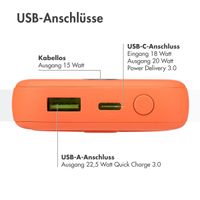 imoshion MagSafe Powerbank - 10.000 mAh - Kabellose Powerbank - Apricot Crush Orange