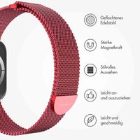 imoshion Magnetisches Milanaise Armband für das  Apple Watch Series 1 - 9 / SE (38/40/41 mm) | Series 10 / 11 (42 mm) - Größe S - Rot