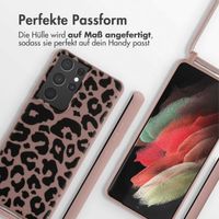 imoshion SilikonHülle design mit Band Samsung Galaxy S21 Ultra - Animal Pink