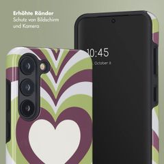 Selencia Vivid Back Cover Samsung Galaxy S23 - Double Hearts Plum Fern