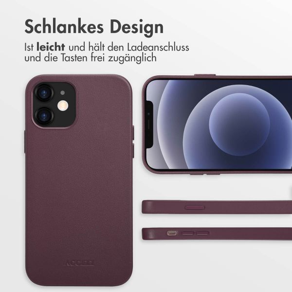 Accezz MagSafe Leather Backcover für das iPhone 12 (Pro) - Heath Purple