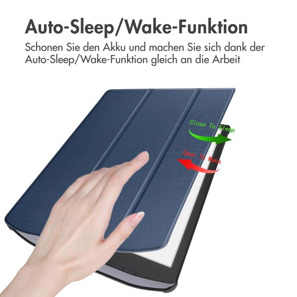 imoshion Trifold Hard Case Sleepcover für das Pocketbook InkPad X Pro - Dunkelblau