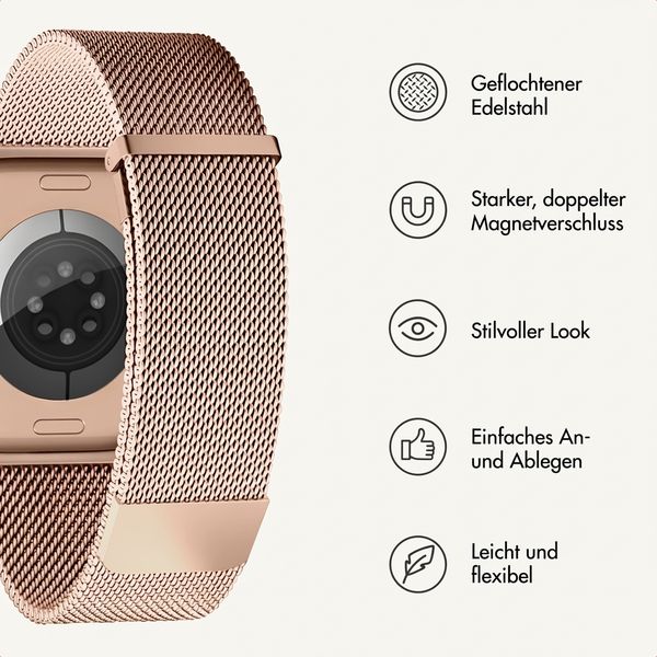 imoshion Mailändische Magnetarmband für Apple Watch | 44/45/46/49 mm - Rose Gold