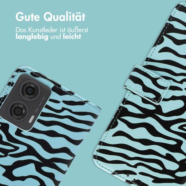 imoshion Design Klapphülle Motorola Moto G24 Power - Black Blue Stripes