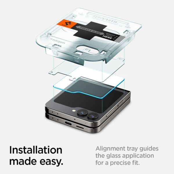 Spigen GLAStR Fit Displayschutzfolie 2er-Pack + Applicator Samsung Galaxy Z Flip 6 / Flip 7 FE