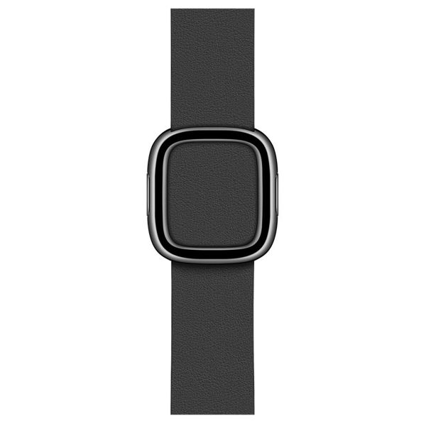 Apple Leather Band Modern Buckle für die Apple Watch Series 1 bis 9 / SE (38/40/41 mm) | Series 10 (42 mm) - Größe S - Schwarz