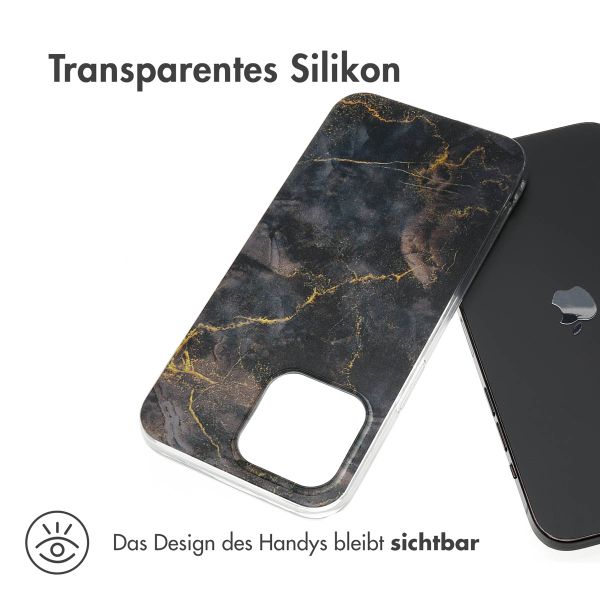 imoshion Design Hülle Apple iPhone 15 Pro Max - Golden Leaves Transparent