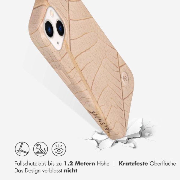 Selencia Aurora Fashion Back Case für das iPhone 13 - ﻿Strapazierfähige Hülle - 100 % recycelt - Earth Leaf Beige