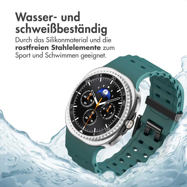 imoshion Ocean Silikonarmband für das  Samsung Galaxy Watch 8 (40/44mm) / Classic (46mm) - Dunkelgrün
