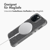 imoshion Klare Glitter Backcover mit MagSafe Apple iPhone 15 - Silber