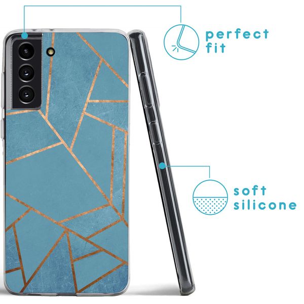 imoshion Design Hülle für das Samsung Galaxy S21 FE - Blue Graphic