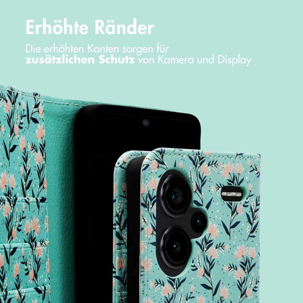 imoshion Design Klapphülle für das Xiaomi Redmi Note 13 Pro Plus (5G) - Blue Flowers