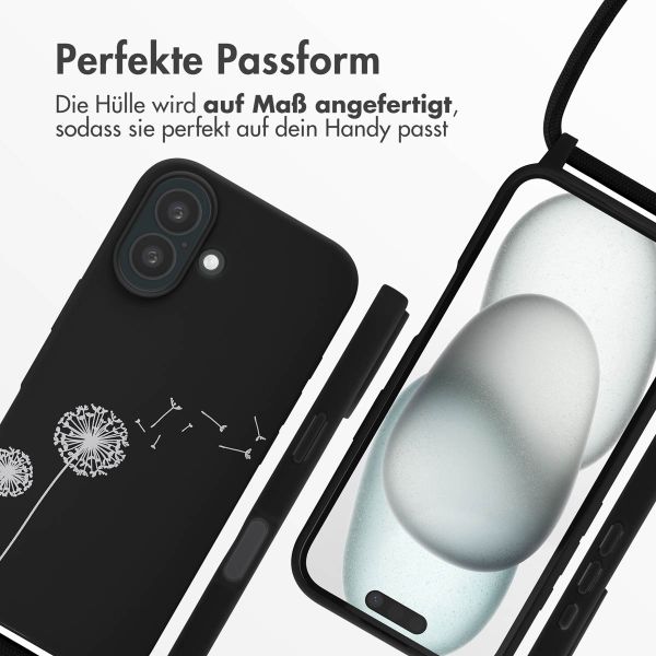 imoshion Silikonhülle design mit Band für das Apple iPhone 16 - Dandelion Black