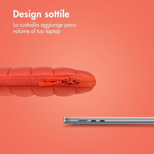imoshion Puffer Laptop Hülle 13-14 Zoll - Laptop Sleeve - Apricot Crush Orange