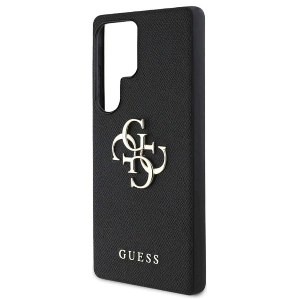 Guess 4G Metal Logo Saffiano Backcover Samsung Galaxy S25 Ultra - Schwarz