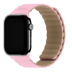 Holdit Silikonarmband Magnet für Apple Watch Series 1 - 9 / SE (38/40/41 mm) | Series 10 / 11 (42 mm) - Pink / Beige