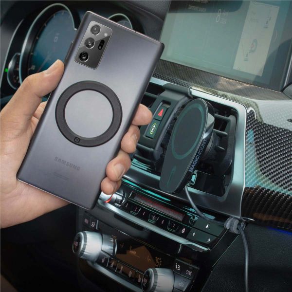 Scosche Magic Mount PRO (Gen 6) Kabelloses MagSafe-Autoladegerät – Armaturenbrett / Lüftungsgitter – Schwarz