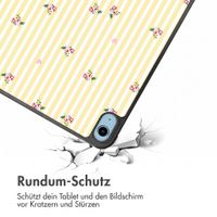 imoshion Design Trifold Klaphülle Apple iPad 11 (2025) 11 Zoll A16 / iPad 10 (2022) 10.9 Zoll - Garden Stripes