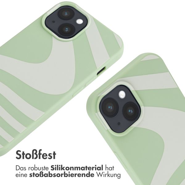 imoshion Silikonhülle design mit Band für das iPhone 15 - Retro Green