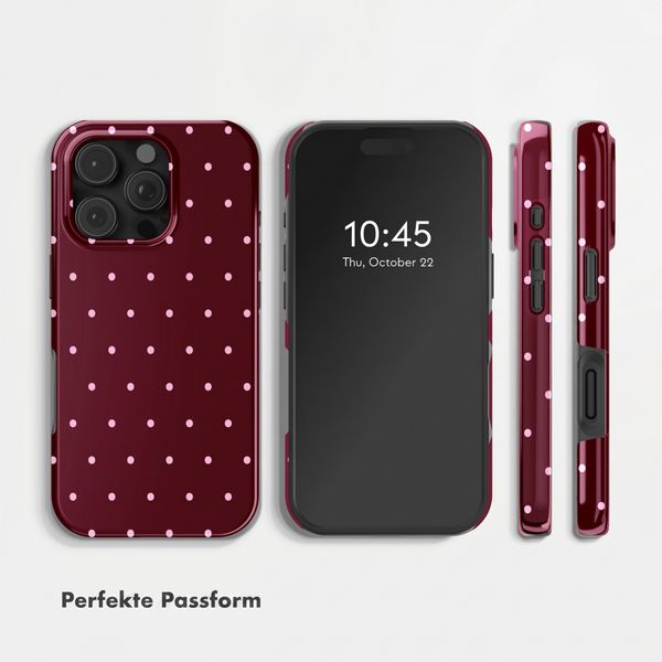 Selencia Vivid Back Cover Apple iPhone 16 Pro - Happy Dots Burgundy