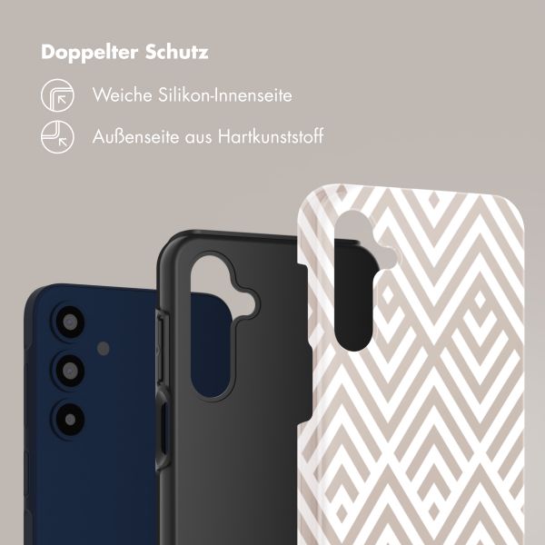 Selencia Vivid Tough Back Cover für das Samsung Galaxy A16 - Beige Zigzag