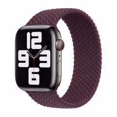 Apple Geflochtenes Solo Loop für das  Apple Watch | 38/40/41/42 mm - Größe 2 - Dark Cherry