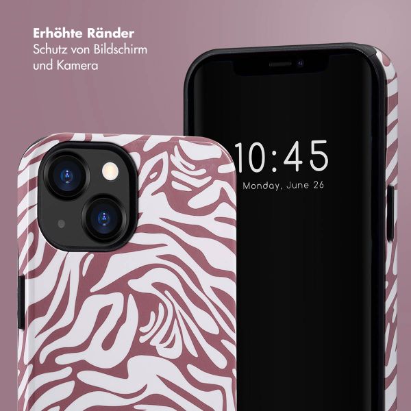 Selencia Vivid Tough Back Cover für das iPhone 13 - Trippy Swirl Dark Rose