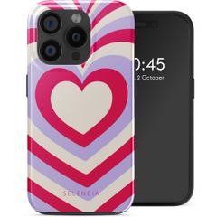 Selencia Vivid Rückabdeckung mit MagSafe Apple iPhone 15 Pro - Double Hearts Rubine Red Lilac
