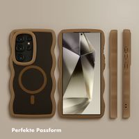 Selencia Wavy Backcover mit MagSafe Samsung Galaxy S24 Ultra - Mocha Brown