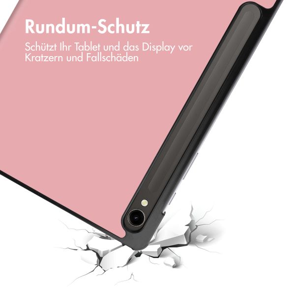 imoshion Design Trifold Klapphülle für das Samsung Galaxy Tab S9 11.0 Zoll - Floral Pink