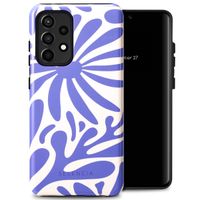 Selencia Vivid Tough Back Cover für das Samsung Galaxy A52(s) (5G/4G) - Modern Bloom Sapphire Blue