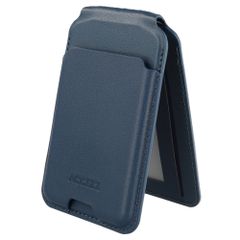 Accezz Magnetische Leder-Wallet mit Standfunktion - Geeignet für Apple Find My - Nightfall Blue