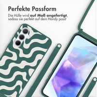 imoshion SilikonHülle design mit Band Samsung Galaxy A55 - Petrol Green Groovy