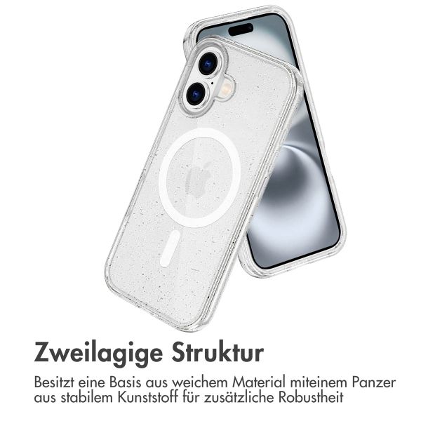 imoshion Sparkle Back Cover mit MagSafe für das Apple iPhone 16 - Glitzer Transparent