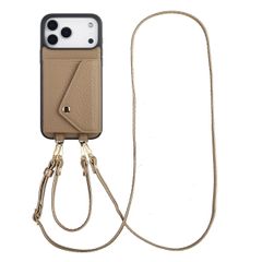 Selencia Sera HandyHülle mit Kordel und Umschlag-Kartenhalter Apple iPhone 17 Pro Max - Taupe