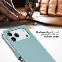 Selencia Echtleder Klapphülle Apple iPhone 17 Pro Max - Hellblau