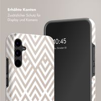 Selencia Vivid Tough Back Cover für das Samsung Galaxy A34 - Beige Zigzag