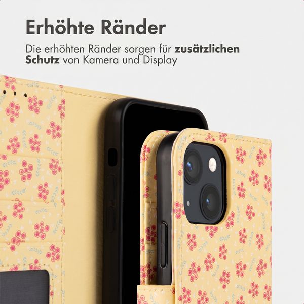 imoshion Design Klapphülle Apple iPhone 13 - Sunny Yellow Petite Flowers