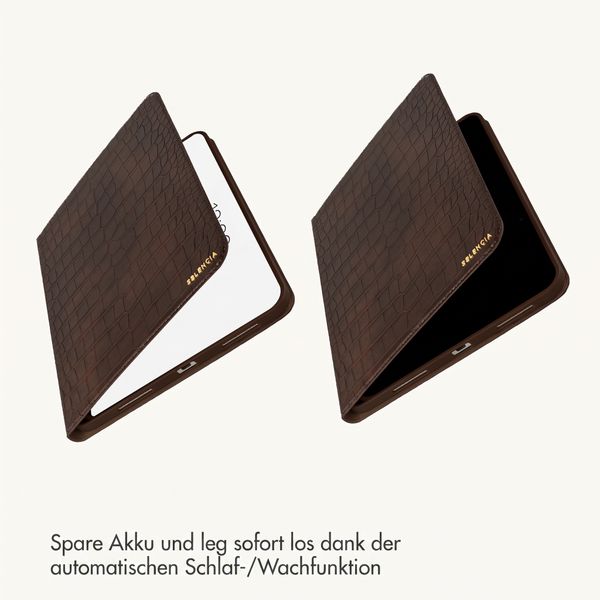Selencia Croco Klaphülle Apple iPad 11 (2025) 11 Zoll A16 / iPad 10 (2022) 10.9 Zoll - Choco Brown