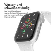 imoshion Silikon-Armband⁺ für  Apple Watch Series 1 t/m 9 / SE (38/40/41 mm) | Series 10 / 11 (42 mm) - Größe S/M - Weiß
