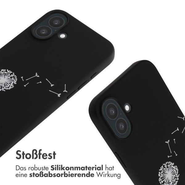 imoshion SilikonHülle design mit Band iPhone 16 Plus - Dandelion Black