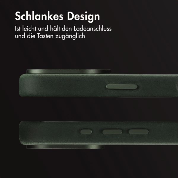 Accezz Vintage Leather Magsafe Backcover Apple iPhone 16 Pro - Smokey Green