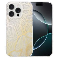 imoshion Design Hülle Apple iPhone 16 Pro - Golden Leaves Transparent