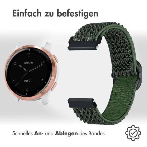 imoshion Elastisches Nylonarmband -   Universelle 18 mm Anschluss - Dunkelgrün