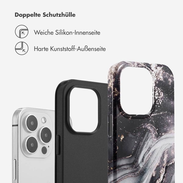 Selencia Vivid Back Cover Apple iPhone 14 Pro - Chic Marble Black