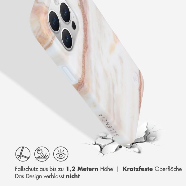 Selencia Aurora Fashion Back Case Apple iPhone 15 Pro Max - Powder White Marble