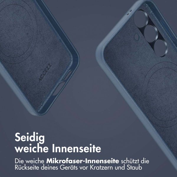 Accezz 2-in-1 Klapphülle aus Leder mit MagSafe für das Samsung Galaxy S24 - Nightfall Blue