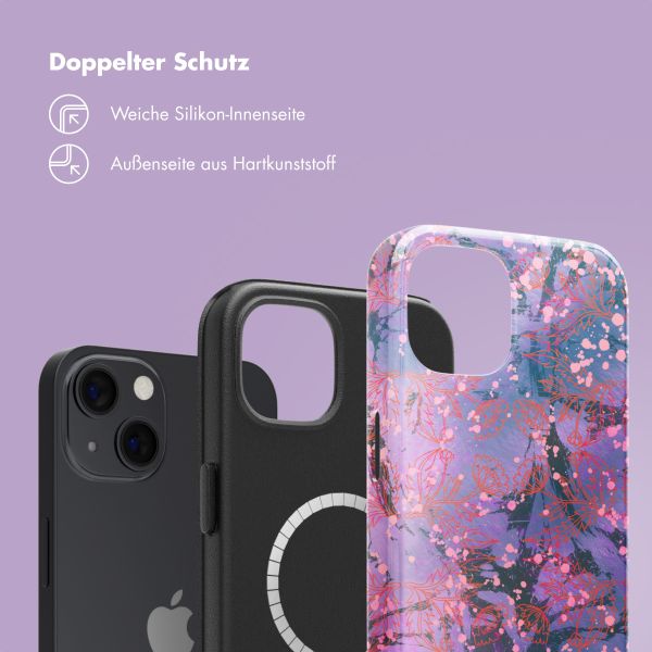 Selencia Vivid Rückabdeckung mit MagSafe Apple iPhone 13 - Fresh Paint Flower Orange