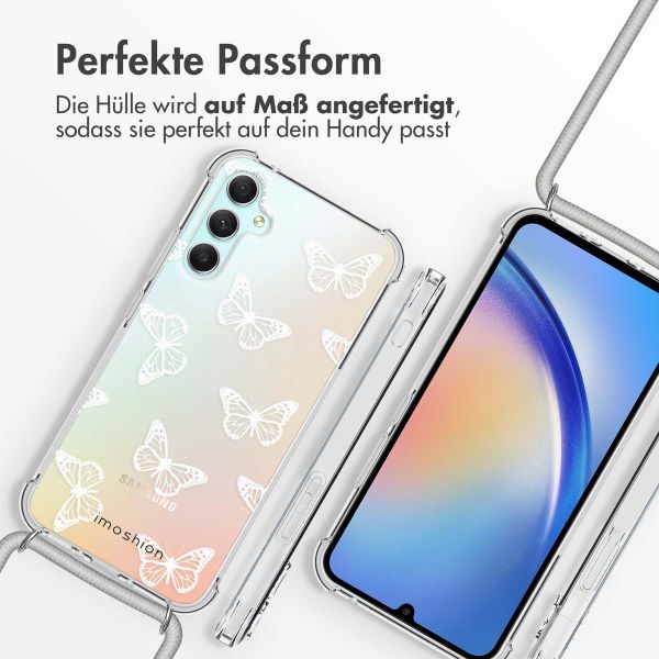 imoshion Design Hülle mit Band für das Samsung Galaxy A34 (5G) - Butterfly